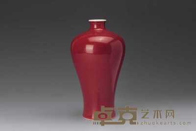清雍正 祭红釉梅瓶 20.9cm